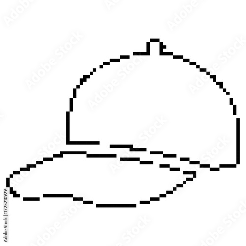 cap pixel icon, 8-bit. Isolated vector illustration.