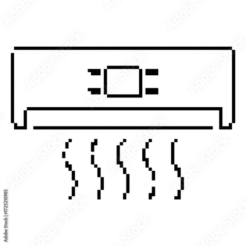 air conditioner pixel icon, 8-bit. Isolated vector illustration.