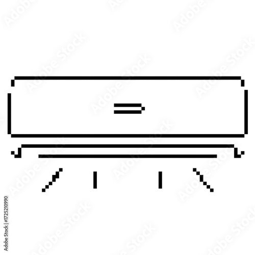 air conditioner pixel icon, 8-bit. Isolated vector illustration.