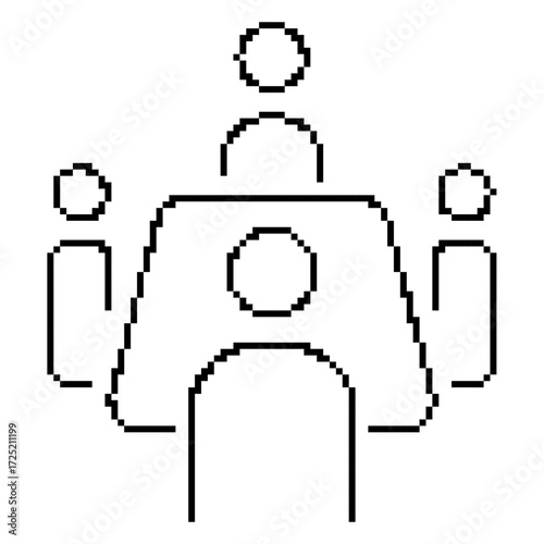 board of directors pixel icon, 8-bit. Isolated vector illustration.
