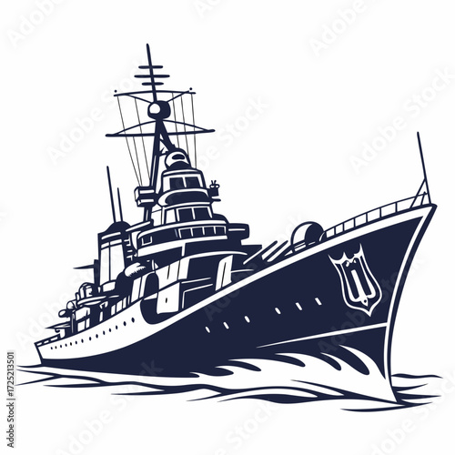 Illustration of a warship the warship is a naval vessel that is built and primarily intended for naval combat usually armed with weaponry