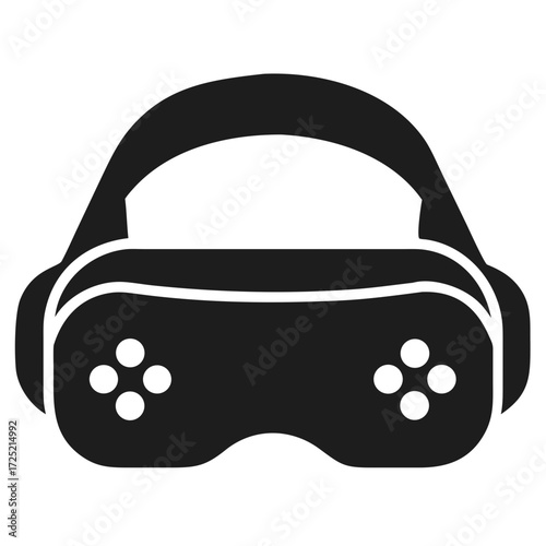 Virtual reality headset icon on futuristic silhouette vector icon white background goggles glasses