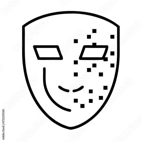Futuristic silhouette vector icon Black background with no visible elements void empty