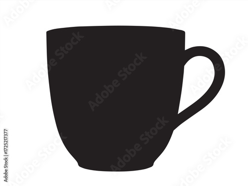 A simple black coffee mug, a versatile and empty ceramic cup, is isolated on a clean white background
