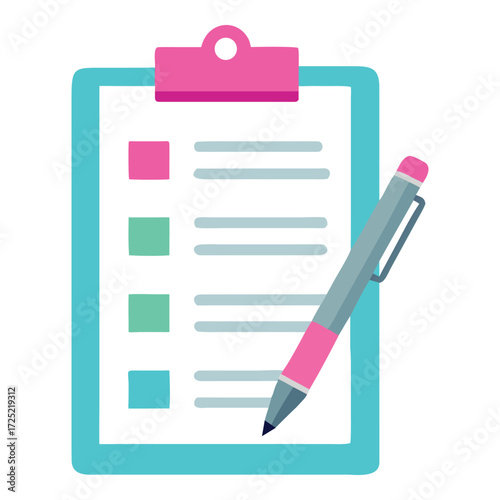 Checklist clipboard illustration for task management planning