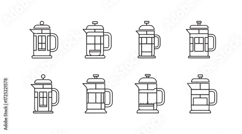Vector art of french press collection