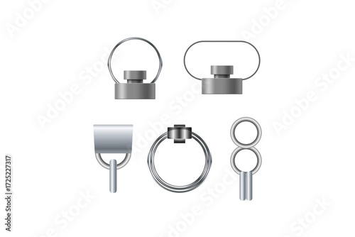 Set Of Clasps Equipment Vector Illustration.	