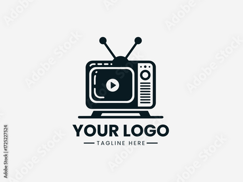 Modern human brain vector logo with connecting dots and light bulb for creative marketing agency branding