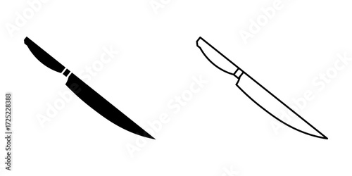 knife icon set on white background