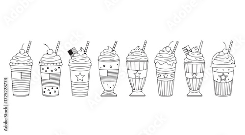 Vector art of patriotic milkshake isolated