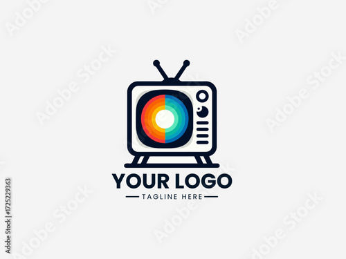 Modern human brain vector logo with connecting dots and light bulb for creative marketing agency branding