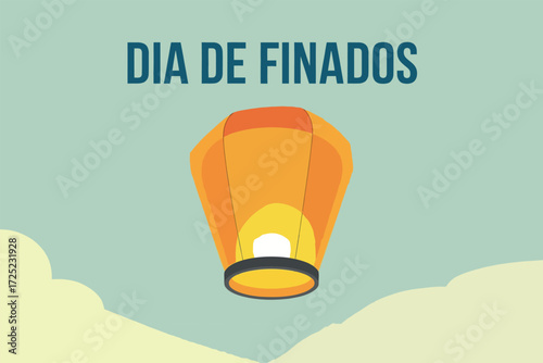 Día de Finados with Floating Lantern in the Sky for Ancestral Remembrance