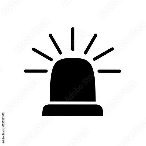 emergency light icon vector on white background. siren light icon
