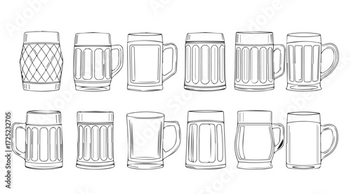 Vector art of glass mug isolated
