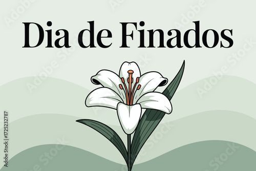 Dia de Finados with White Lily Flower Illustration