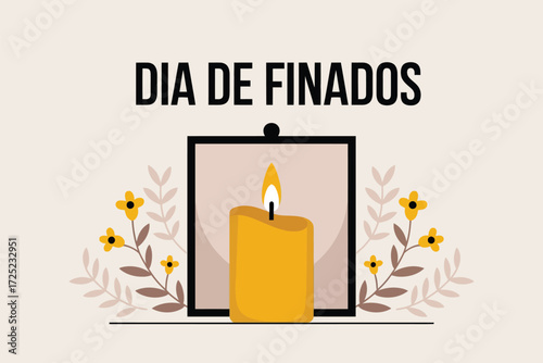 Día de Finados Candle and Photo Frame Tribute Design