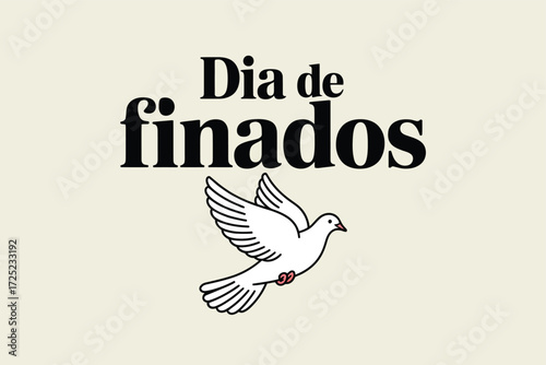 Dia de Finados Dove Peace Symbol Memorial Illustration