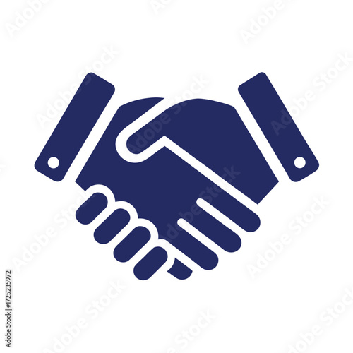 Supportive vector icon of two hands shaking firmly, symbolizing partnership, cooperation, agreement, teamwork, and successful business deals easily.