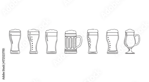 Vector art of beer glasses