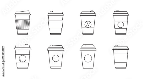 Vector art of coffee cups