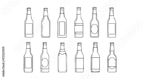 Vector art of beer bottles