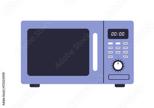 Isolated purple microwave oven household cooking appliance