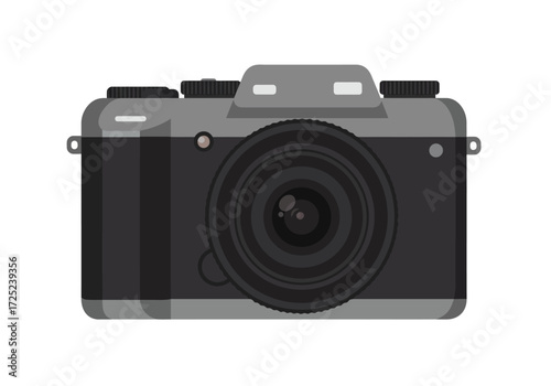 Sleek modern digital camera illustration for photography