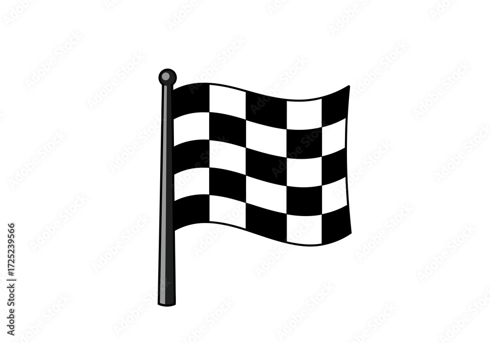 Fototapeta premium Checkered Flag Waving Race Finish Line Graphic