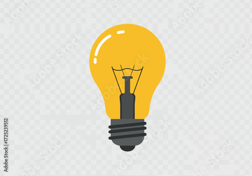 Yellow lightbulb icon for an idea or innovation concept