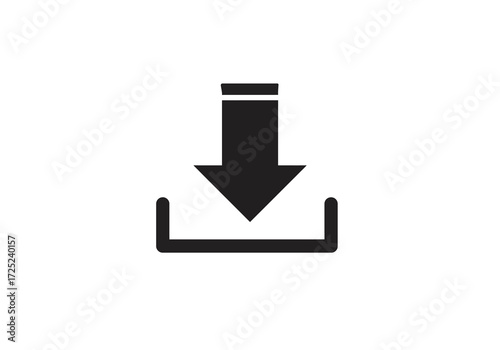 Download Icon in Black and White for Website Design