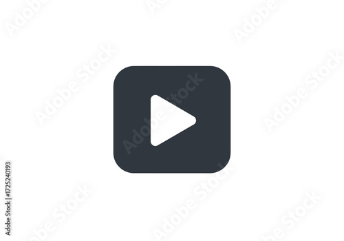 Play Button Icon Simple and Modern Design on White Background