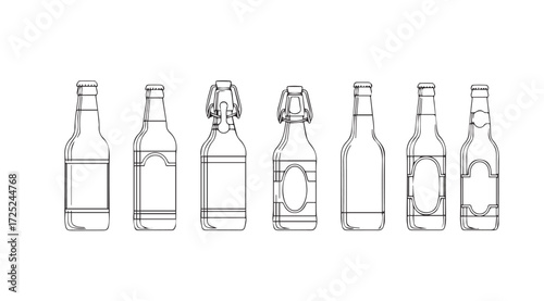 Vector art of sketched beer bottles