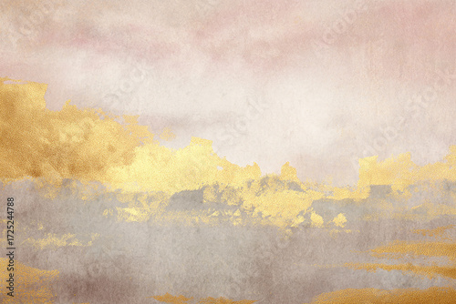 金泊の屏風　和風柄　AI生成画像