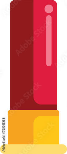 This image features a red shotgun shell with a gold base, depicted against a clean white background