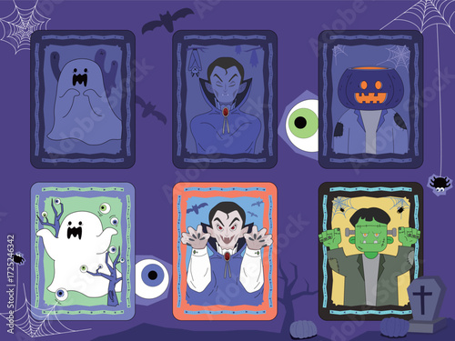 Halloween, pumpkins, ghosts, graves, trees, crosses, exorcism, October, events, holidays, Frankenstein, monsters, vampires, bats, spiders, webs, eyeballs, night, horror