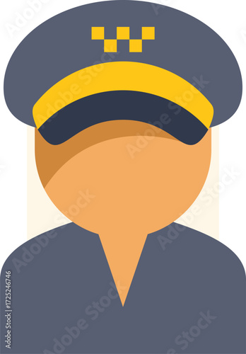 Faceless female taxi driver wearing a uniform with a hat, representing the transportation industry and professional drivers