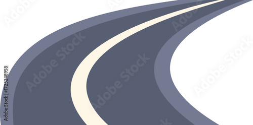 Winding road is disappearing into the distance, creating a sense of mystery and adventure