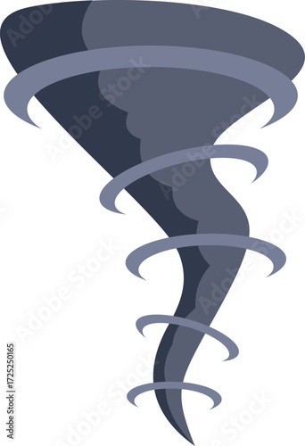 This illustration shows a rotating tornado, a powerful and destructive weather phenomenon