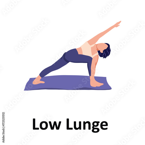 Low Lunge Vector Illustration Which can easily edit or modify