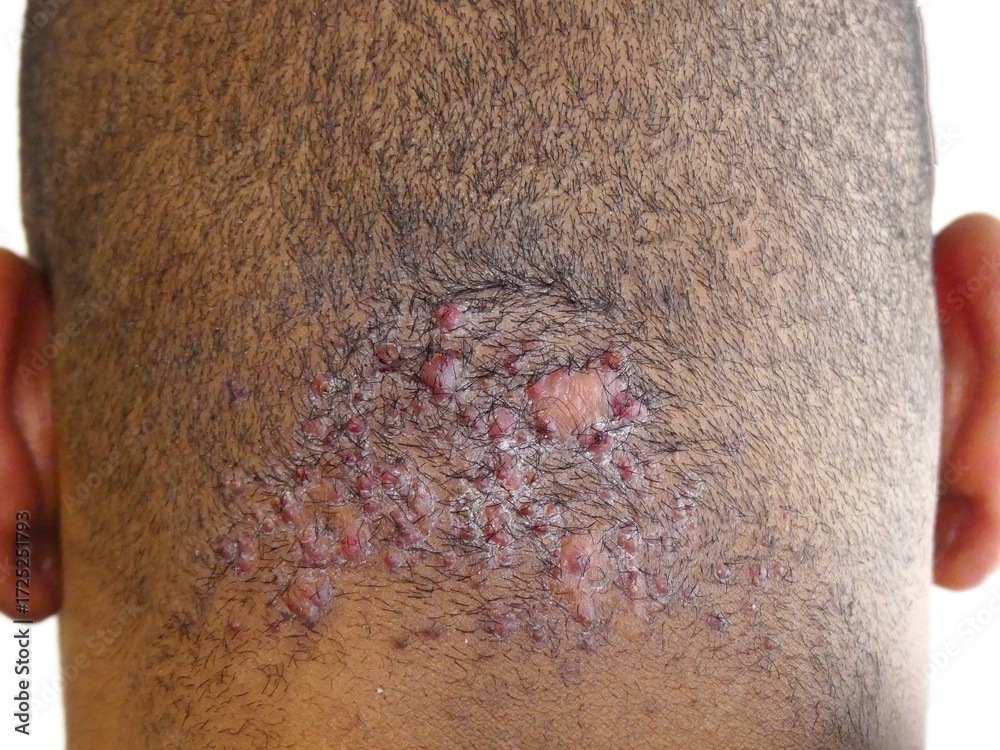Φωτογραφία severe acne, folliculitis keloidalis inflammation of hair follicle that affects
