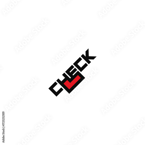 Check mark text logo.