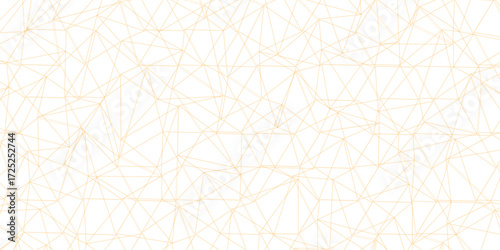 Abstract of simple golden line triangle pattern geometric background. Seamless geometric polygonal repeatable pattern swatch background, Trendy design vector background for web backdrop orpaper print.