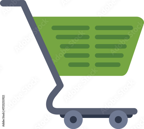 Shopping cart icon symbolizing online retail, e commerce, and consumer purchases in the digital marketplace