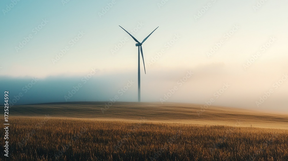 Obraz premium Windmill golden field