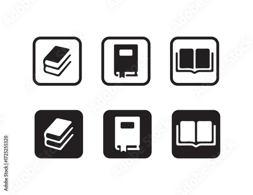 Book icons set, Simple books icon, Open and close book icon, Education signs and symbol, Vector illustration eps 10.