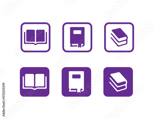 Book icons set, book filled vector sign Symbol, book icon, logo, book flat icons, vector illustration eps 10.