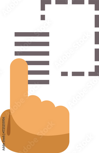 Finger selecting and highlighting text on a touchscreen device, dragging action for copy or edit