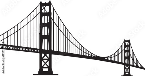 Iconic golden gate bridge silhouette symbolizing san francisco travel and landmark architecture