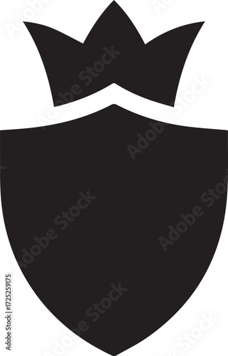 Royal shield silhouette emblem symbol of power protection royalty and heraldry icon