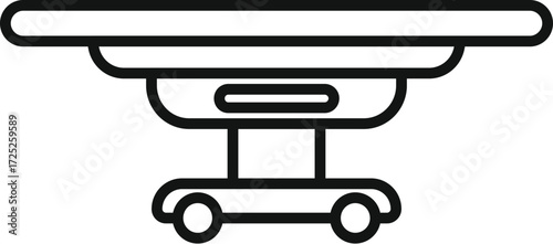 Hospital gurney icon symbolizing patient care and medical transportation within healthcare facilities